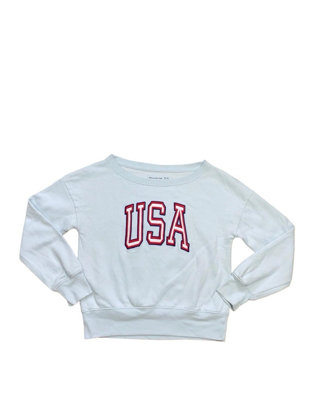 Abercrombie Kids USA Graphic Crewneck Sweatshirt Fleece Pullover Long Sleeve